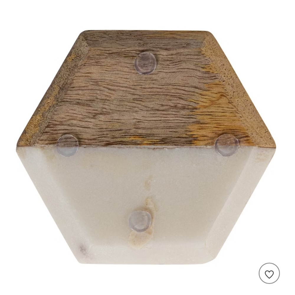 Marble and Wood Coasters Hexagon Set of 4 NWT - Picture 9 of 13